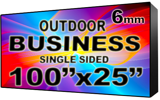 Business - LED Digital Full Color Programmable Sign - Single Sided - 6mm - 100" x 25" - 5 Year Warranty