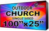 Church - LED Digital Full Color Programmable Sign - Single Sided - 6mm - 100" x 25" - 5 Year Warranty