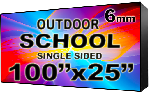 School - LED Digital Full Color Programmable Sign - Single Sided - 6mm - 100" x 25" - 5 Year Warranty