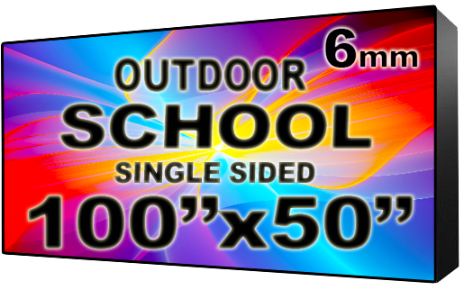 School - LED Digital Full Color Programmable Sign - Single Sided - 6mm - 100" x 50" - 5 Year Warranty