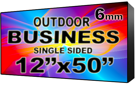 Business - LED Digital Full Color Programmable Sign - Single Sided - 6mm - 12" x 50" - 5 Year Warranty