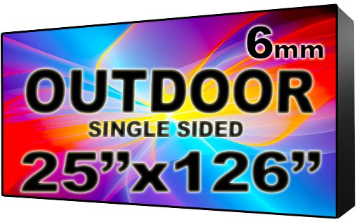 Outdoor - LED Digital Full Color Programmable Sign - Single Sided - 6mm - 25" x 126" - 5 Year Warranty