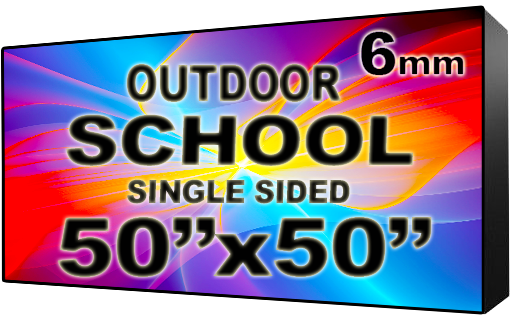 School - LED Digital Full Color Programmable Sign - Single Sided - 6mm - 50" x 50" - 5 Year Warranty