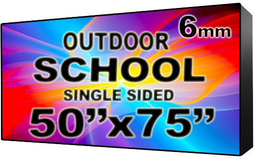 School - LED Digital Full Color Programmable Sign - Single Sided - 6mm - 50" x 75" - 5 Year Warranty