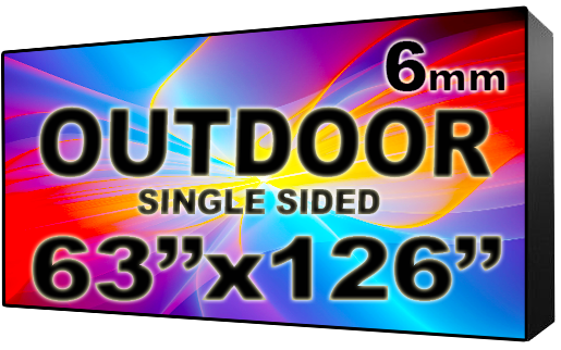 Outdoor - LED Digital Full Color Programmable Sign - Single Sided - 6mm - 63" x 126" - 5 Year Warranty