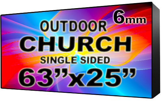 Church - LED Digital Full Color Programmable Sign - Single Sided - 6mm - 63" x 25" - 5 Year Warranty