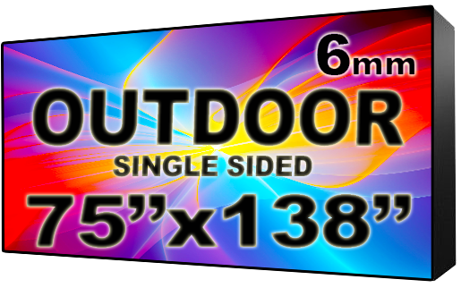 Outdoor - LED Digital Full Color Programmable Sign - Single Sided - 6mm - 75" x 138" - 5 Year Warranty