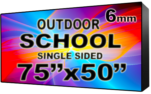 School - LED Digital Full Color Programmable Sign - Single Sided - 6mm - 75" x 50" - 5 Year Warranty