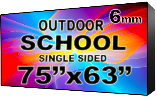 School - LED Digital Full Color Programmable Sign - Single Sided - 6mm - 75" x 63" - 5 Year Warranty