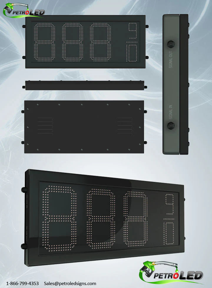 8 Inch Digits - LED Gas Price signs - 2 Red Digital Price Gasoline LED SIGNS - Complete Package w/ RF Remote Control - 26"x11"