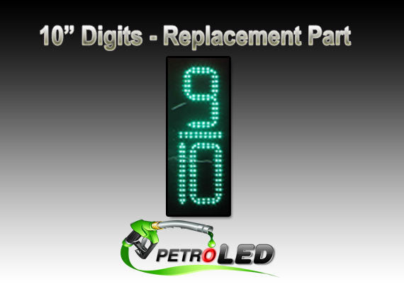 10" LED gas price sign part - Green, LED replacement PCB board "9/10"