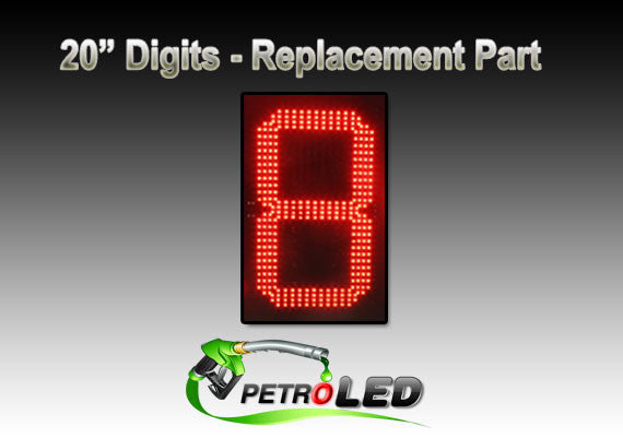 20" LED señal de precio del gas parte - Rojo, LED de reemplazo placa PCB "8"