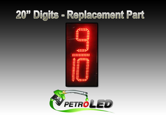 20" LED señal de precio del gas parte - Rojo, LED de reemplazo placa PCB "9/10"