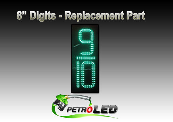 8" LED gas price sign part - Green, LED replacement PCB board "9/10"