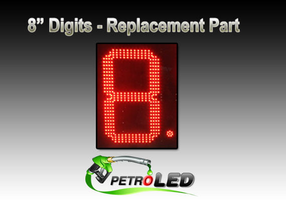 8" LED señal de precio del gas parte - Rojo, LED de reemplazo placa PCB "8."