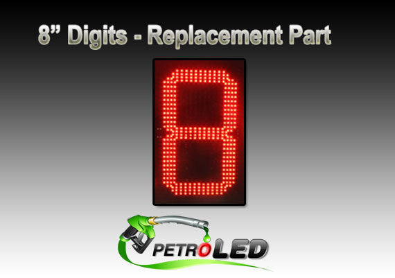 8" LED señal de precio del gas parte - Rojo, LED de reemplazo placa PCB "8"