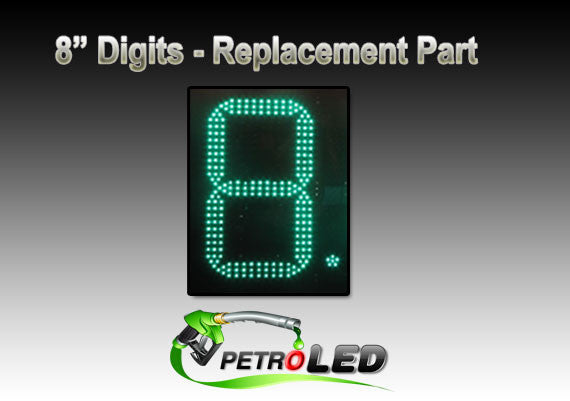 8" LED gas price sign part - Green, LED replacement PCB board "8."