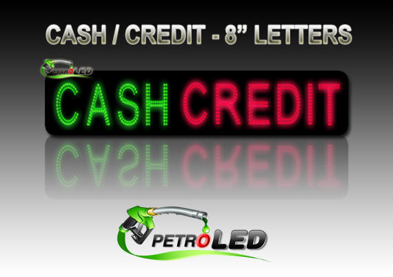Cash Led CASH / CREDIT LED Digital Gas Price sign w/ RF Remote Control - 64.4 ...