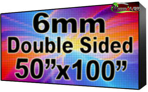 Outdoor Full Color LED Programmable Sign - Front Access - Double Sided - 6mm- 50" x 100" - 5 Year Warranty