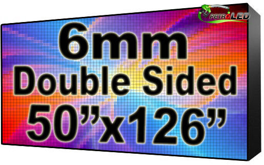 Outdoor Full Color LED Programmable Sign - Front Access - Double Sided - 6mm- 50" x 126" - 5 Year Warranty