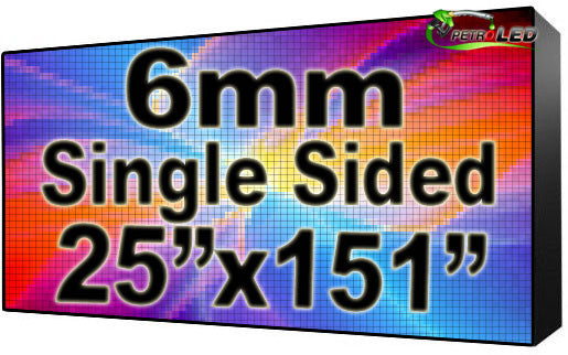 Outdoor Full Color LED Programmable Sign - Front Access - Single Sided - 6mm- 25" x 151" - 5 Year Warranty