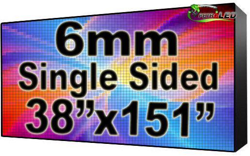 Outdoor Full Color LED Programmable Sign - Front Access - Single Sided - 6mm- 38" x 151" - 5 Year Warranty