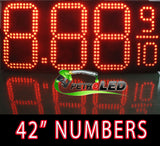 Gas Price LED Sign (Digital) 42" Tall Digits for Truck Stops - Red with 3 Large Digits & fraction digits - 5 Year Warranty